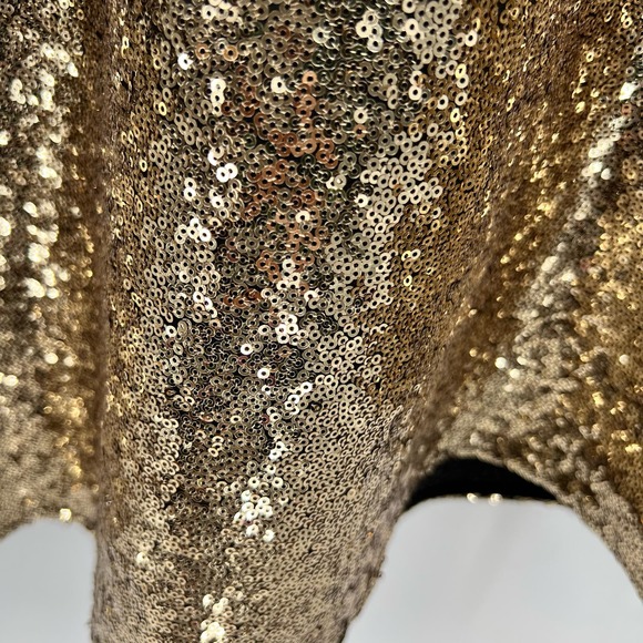 Eloquii plus size black & Gold Sequin Pique Dress sleeveless back zipper size 26 - Picture 6 of 11